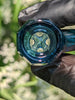 Valts Glass - Faceted Brim 18mm #6 (Blue Stardust)